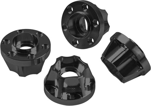 Metal RC 12mm Wheel Hex Hub Extension Combiner Compatible with 1.9/2.2inch Wheel Rim Axial SCX10 Traxxas TRX4 D90 1/10 RC Crawler (12mm, Black)...