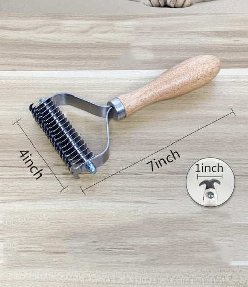 Pet Hair Removal Comb Solid Wood Metal Pet Brush Bilateral Grooming Tool Matting And Grooming Of Tangled Hairs For Cats, Large Dogs, Small Dogs...