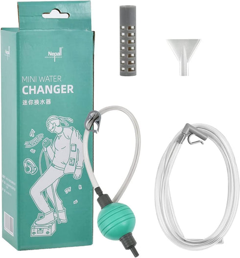 Petzlifeworld Fish Tank Cleaner and Aquarium Water Changer Siphon with a Thinner Water Tubing. Perfect for Cleaning Small Fish Tanks, Gravel Vacuu...