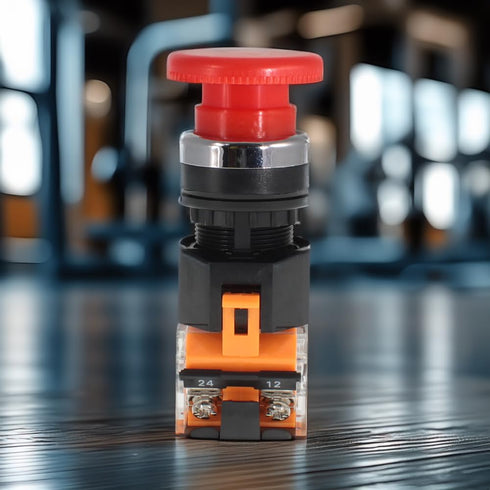 Emergency Push Button Switch, Red Mushroom Head, for Home or Industrial Equipment, Operating Rooms, Distribution Boxes, NO NC, 22mm, Spring Return...