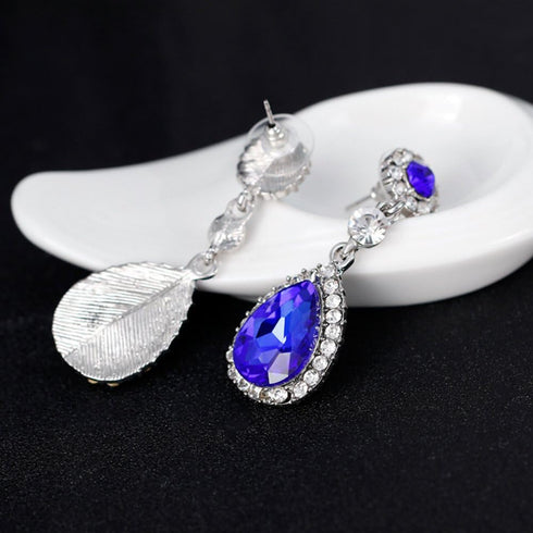 3 PCS Jewelry Set for Women Crystal Pendant Necklace Earring Ring...