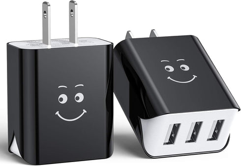 Upgraded USB Wall Charger, Charging Block 3.1A 3-Port 2-Pack UL Certified USB Plug Cube Compatible for iPhone 11/Xs/XS Max/XR/X/8/7/6/Plus,iPad Ai...