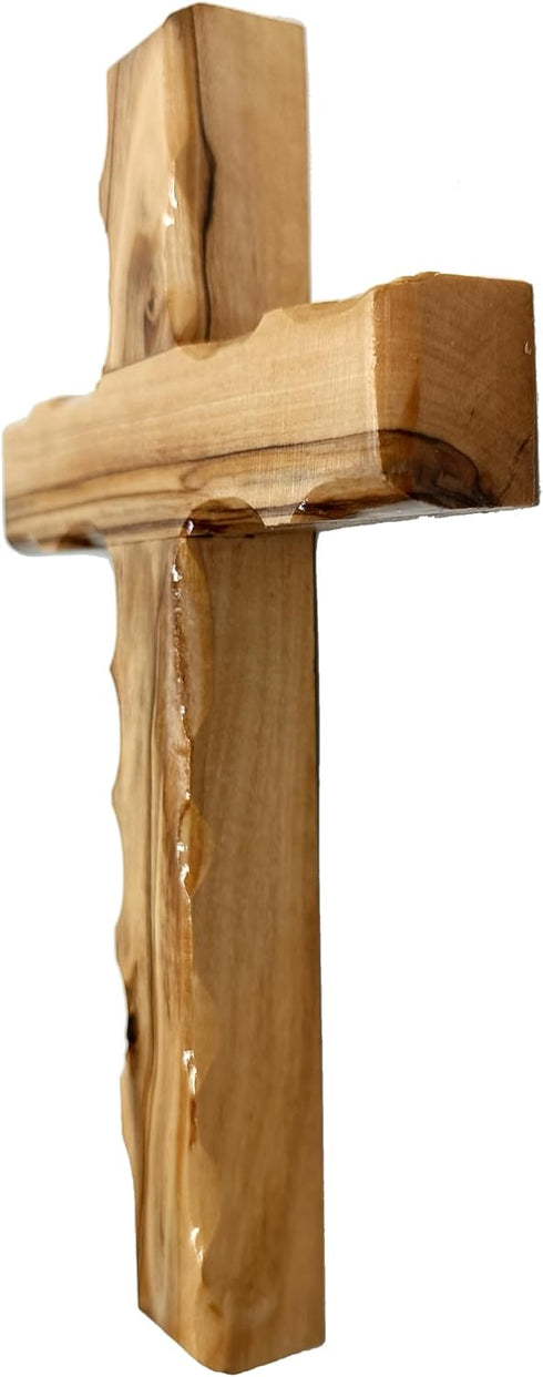 Zuluf 6.2" Olive Wood Plain Wall Cross | Christian Handmade Wooden Cross for Wall from Jerusalem Holy Land | Wall Cross for Home Decor | Catholic ...