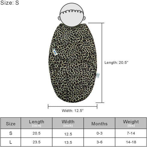 BlueSnail Baby Swaddle, Soft and Comfortable, Newborn Easy Wrap Receiving Blanket, Suitable for 0-3/3-6 Months (Leopard, 0-3 Months)...