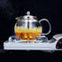 Hofu Small Clear High Borosilicate Glass Tea Pot with Removable 304 Stainless Steel Infuser, Heat Resistant Loose Leaf Teapot,Stovetop Safe, 660 m...
