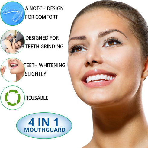 Mouth Guard for Clenching Teeth at Night,4 PCS Custom Moldable Dental Night Guard,Professional Mouth Guard for Grinding Teeth Stops Bruxism(One Si...