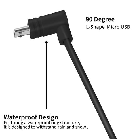 30FT/9M L-Shape Micro USB Extension Cable Compatible with WYZE Cam Pan V3, 90 Degree Extension Charging Cable Power Your WYZE Cam Pan V3 Continuou...