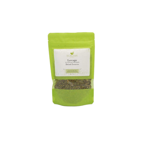Pure and Organic Lovage Dried Leaves 50g (1.76oz) In Resealable Moisture Proof Pouch, USDA Certified Organic - Herbal Tea, No Additives, No Preser...