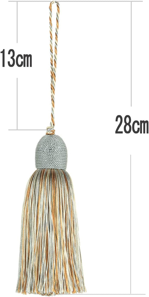 Fenghuangwu 2pcs Tassel Charms Polyester Key Tassels with Loop,DIY Handmade Craft Accessories of Home and Furniture Decoration (Mix Blue)...