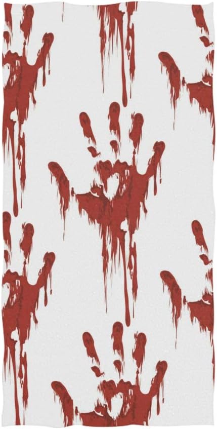 senya Halloween Scary Bloody Zombie Hand Towel Ultra Soft Luxury Towels for Bathroom 30"x15"...