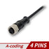 M12 Cable 4 Pin Female A Coding 5M Circular Connector Single End Cable Waterproof IP67 16.4 FT...