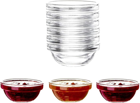 Mini Glass Bowls Set of 6 Small Dipping Bowls Sauces Jam Chutney Nut Dessert Ice Cream Sundae Serving Bowls Sauce Bowls for All Condiments Transpa...