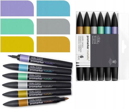 Winsor & Newton Promarker Metallic, Set of 6...