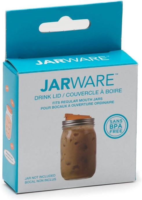 Jarware Drink, Orange Lid for Regular-Mouth Mason Jars...
