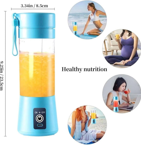 Portable Blender, Personal size blender for Shakes and Smoothies with USB Rechargeable, 380Ml blender Cup With 6 Blades, Handheld Blender Suitable...