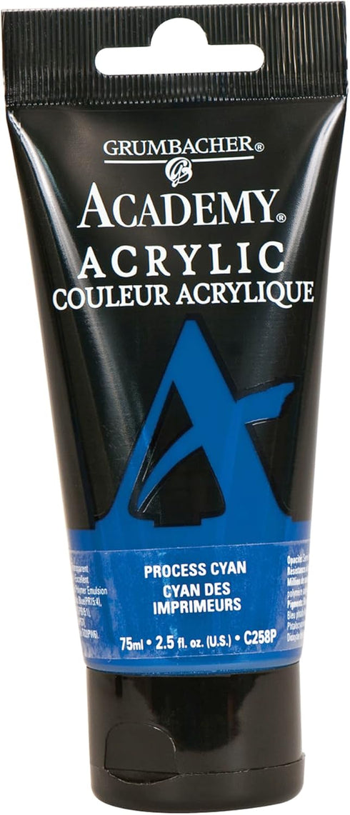 GRUMBACHER Academy Acrylic Paint Size: 254 oz, Process Cyan (C258P)...