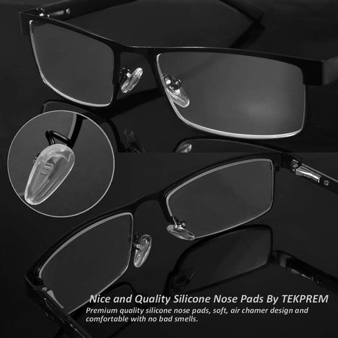 Eyeglasses Nose Pads, TEKPREM Screw in Glasses Nose Pads Replacement Repair Tools Kit with 5 Pairs of Air Chamber Silicone Nose Pads,Screws,Screwd...