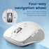 Wireless Bluetooth Mouse (USB + BT1 + BT2), Full Size Mouse, 4-Way Scrolling, Multi-Device Silent Mouse for Computer, Laptop, iPad, MacBook (White...