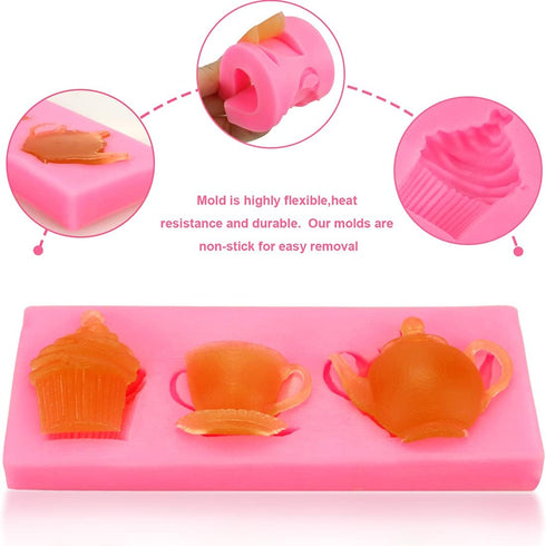 Meiyouju 2 Pack Teapot Silicone Molds, Food Grade Silicone Molds for Candy, Cake Decoration, Chocolate, Jewelry Making, Polymer Clay...
