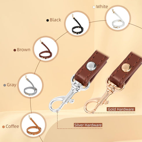 RAYNAG Leather Crossbody Strap Replacement, Adjustable Purse Strap, Handbag Shoulder Strap Replacement with Silver Hardware, Coffee...