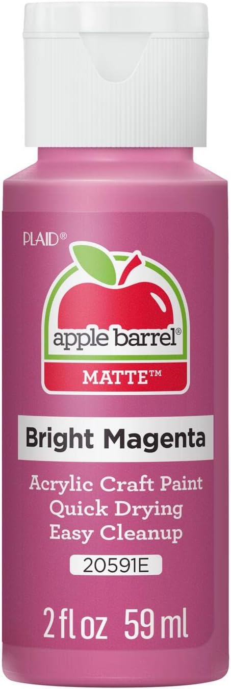 Apple Barrel Acrylic Paint in Assorted Colors (2 oz), 20591, Bright Magenta...