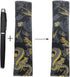 Enyuwlcm Fabric Fountain Pen Case Single Pen Sleeve Holder for Pocket Vintage Pen Cover Black Dragon 1 Pack...