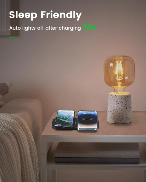 2 in 1 Wireless Charger, Wireless Charging Pad for Multiple Devices, Compatible with iPhone 14/14 Plus/14 Pro/14 Pro Max/13/13 Pro/13 Pro Max/12/1...