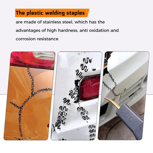Mtsooning 1000 PCS Car Bumper Repair Pre Cut Wave Staples, Welding Rods Hot Staple Machine Plastic for Repair Auto Dashboards Lamp Holders Rings D...