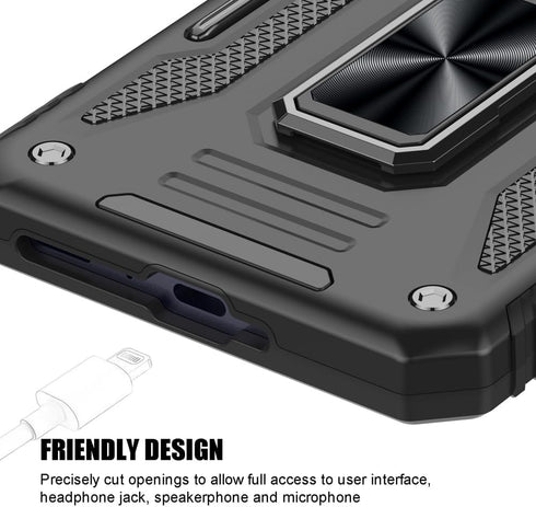 for Samsung Galaxy A35 5G Case, Shockproof Phone Case & Sliding Camera Cover & Ring Holder Kickstand with Screen Protector for Samsung Galaxy A35 ...