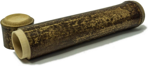 Unique Black Bamboo Storage Tube - Eco Friendly & Hand-crafted | Portable, natural toothbrush case - perfect for storing coffee beans, all kinds o...