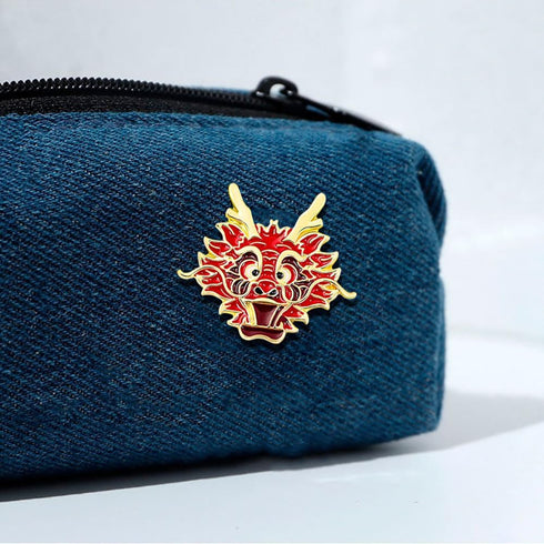 Dragon Head Brooch Set for Women Men Cute Cartoon Animal Dragon Brooch Fashion Enamel Crafts Lapel Pins Creative Zodiac Badges Couple Jewelry Gift...
