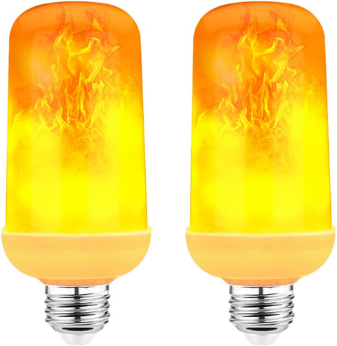 Upgraded Single Mode LED Flame Light Bulb with Gravity Sensor 6W E26 Indoor Flame Flickering Bulb 12V Outdoor One Mode Flaming Bulb for Holiday/Ba...