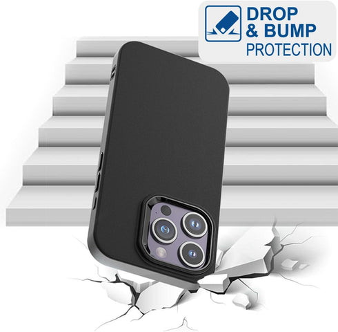 TENOC Phone Case Compatible with iPhone 12 & iPhone 12 Pro, Black Case Anti-Fingerprint Protective Bumper Matte Cover for 6.1 Inch...