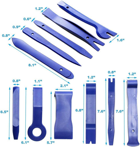 12 Pcs Trim Removal Tool Kit, No Scratch Plastic Pry Tool Kit, Car Panel Door Window Tools Car Interior Trim Kit Fastener Rivet Remover for Clip, ...