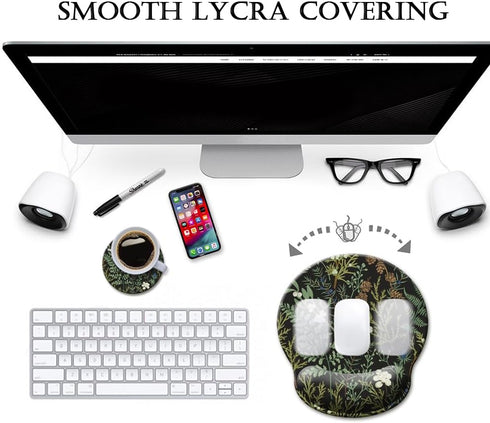 HOPONY Ergonomic,Wrist Support Gel Mouse Pad with Wrist Rest,Comfortable Computer Mouse Pad for Laptop,Pain Relief Mousepad with Non-Slip Rubber B...