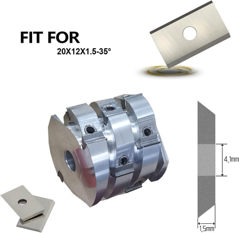 Square 20mm 0.787 inch Carbide Inserts Cutter Blades 2 Edges 20x12x1.5mm for Woodworking Surfacing Groove Helical Planer Cutter Heads 10pcs...