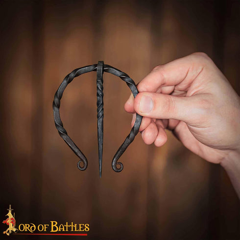 Hand Forged Pennanular Viking Brooch "The Ranger’s" Cloak Pin Medieval Functional Handmade Curled Ends Cloak Pin Cosplay Costume Dress Up Historic...