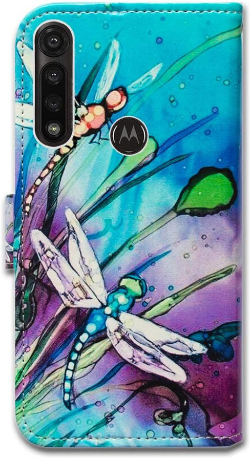 Case for Moto G Power 2020,Motorola G Power case, Cute Dragonfly Leather Flip Wallet Case Cover with Card Slot Holder Kickstand for Motorola Moto ...
