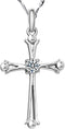 Fashion Jewelry 925 Sterling Silver Inlaid Crystal Cubic Zirconia Cross Pendant Necklace...