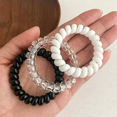 Spiral Hair Ties 20 Pieces No Crease Coil Hair Ties Traceless Phone Cord Hair Ties Waterproof Elastics Hair Bands No Damage Hair Scrunchies Ponyta...