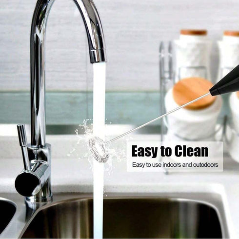 Electric Milk Frother Handheld Battery Operated Foam Maker Mini Whisk Drink Mixer for Coffee Frappe Cappuccino Latte Matcha Hot Chocolate Black...