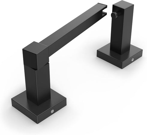 FORIOUS Modern Black Toilet Paper Holder Wall Mount Square, SUS 304 Stainless Steel Bathroom Toilet Paper Holder Matte Black, Double Post Pivoting...