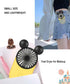 Cute Personal Mini Fan, Mini Handheld Fan, USB Rechargeable Portable Fan with Stylish LED Light,3 Speed Adjustable,Cute Mouse,for Kids Girls Woman...