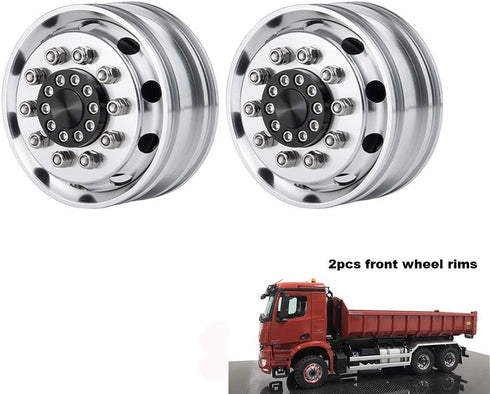 2pcs Metal Front Wheel Hubs Rims for 1/14 Tamiya Tractor Climbing Trailer RC Car Upgrade Parts...