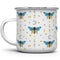 Celestial Bee Pattern Enamel Camping Coffee Mug, Honeycomb Moon Stars Gift Cup for Friend Coworker Women (12oz)...