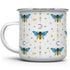 Celestial Bee Pattern Enamel Camping Coffee Mug, Honeycomb Moon Stars Gift Cup for Friend Coworker Women (12oz)...