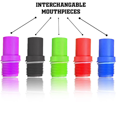 Beer Bong Tube and Funnel - with Valve, Optional Single or Double Header Y-Attachment, 5 Interchangeable Mouthpieces, Shotgun Keychain Tool - Kink...