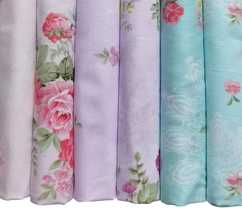 Mililanyo 6pcs 18x22inches (46x56cm) Floral Fat Quarters Fabric Pre-Cut Quilt Squares Cotton Fabric Squares for Patchwork Quilting and DIY Sewing ...