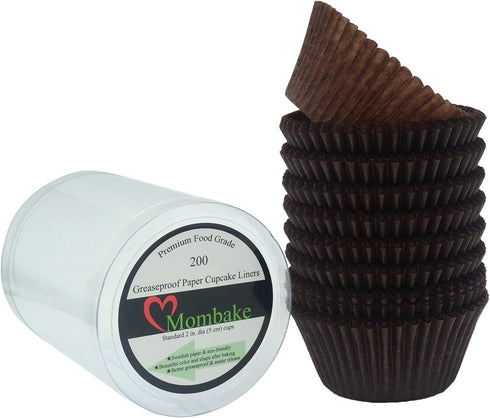 Premium Coffee Greaseproof Cupcake Liners Muffin Paper Baking Cups Standard Size, 200-Count...