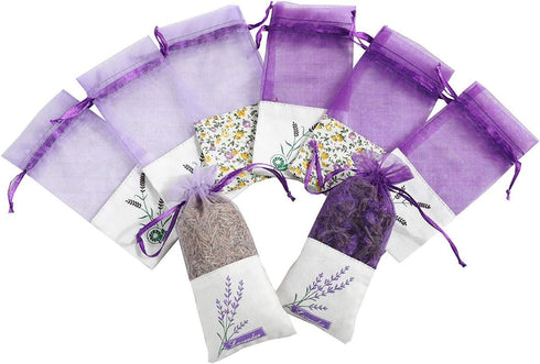 Sachet Empty Bags Linen Fabric Bags Organza Gauze Bags for Lavender, Spice and Herbs (24pcs Purple Drawstring Bag)...